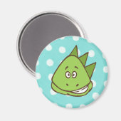 恐竜の水玉模様マグネット(青と緑) マグネット (正面/裏面)