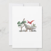 恐竜の水色のチョンプの轟音の誕生日の部分 招待状 (裏面)