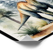 恐竜の水色Brachiosaurus Sauropod WallArt ポスター (角)