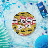 恐竜の注意のシンボルや象徴 ペーパープレート (パーティー)