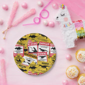 恐竜の注意のシンボルや象徴 ペーパープレート (パーティー)