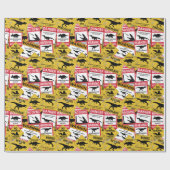 恐竜の注意のシンボルや象徴 ラッピングペーパー (フラット)