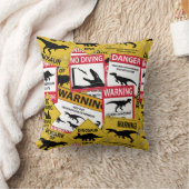 恐竜の注意シンボルや象徴 クッション (ブランケット)