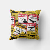 恐竜の注意シンボルや象徴 クッション (裏面)