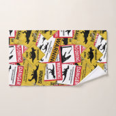 恐竜の注意シンボルや象徴 バスタオルセット (ハンドタオル)