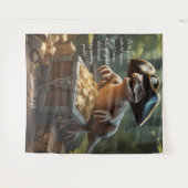 恐竜の海賊帽の森のタペストリパーソナライズされたー タペストリー (正面(横))