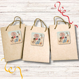 恐竜の海賊誕生日パーティツインボーイズカスタムズ スクエアシール