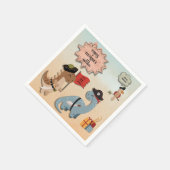 恐竜の海賊誕生日パーティツインボーイズカスタムズ スタンダードカクテルナプキン (角)