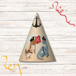 恐竜の海賊誕生日パーティツインボーイズカスタムズ パーティーハット