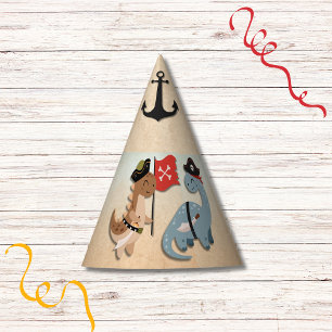 恐竜の海賊誕生日パーティツインボーイズカスタムズ パーティーハット