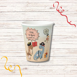 恐竜の海賊誕生日パーティツインボーイズカスタムズ 紙コップ