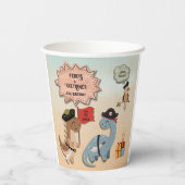 恐竜の海賊誕生日パーティツインボーイズカスタムズ 紙コップ (裏面)
