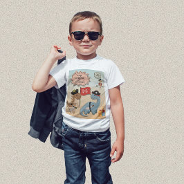 恐竜の海賊誕生日パーティツインボーイズカスタムズ Tシャツ