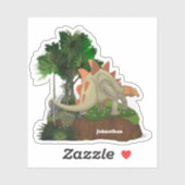 恐竜の漫画のステゴサウルスDIY名の少年 シール (シート)