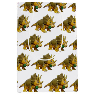 恐竜の漫画のトリケラトプス ミディアムペーパーバッグ