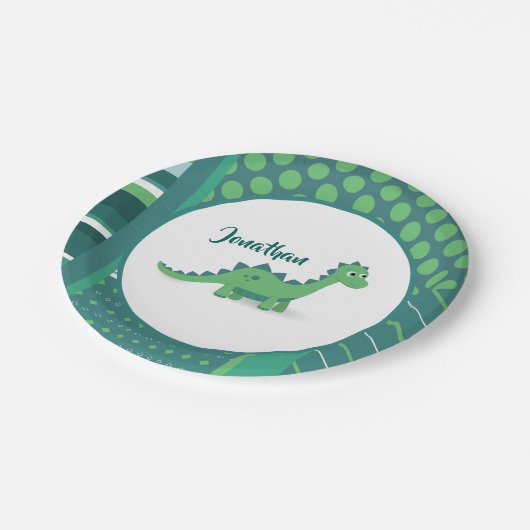 恐竜の漫画の子供の紙プレート。 ペーパープレート (アングル)