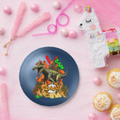 恐竜の漫画アート·ボルケノザップ先史時代の動物 ペーパープレート (パーティー)