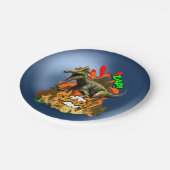 恐竜の漫画アート·ボルケノザップ先史時代の動物 ペーパープレート (アングル)