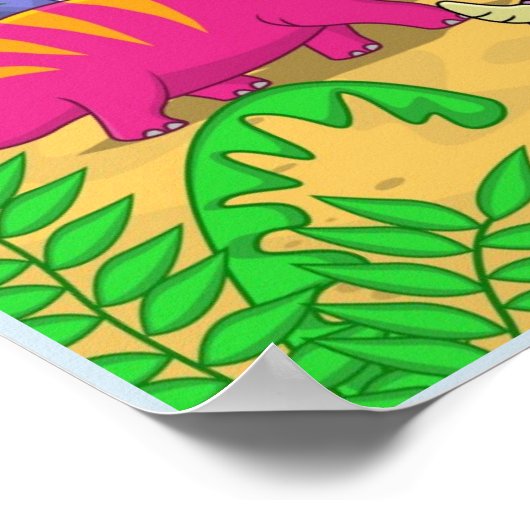 恐竜の漫画 ポスター (角)