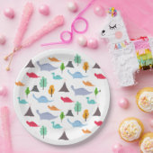 恐竜の火山木のカスタマイズ可能なカラフル ペーパープレート (パーティー)