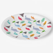 恐竜の火山木のカスタマイズ可能なカラフル ペーパープレート (アングル)