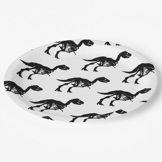 恐竜の特殊ユニーク骨格パーティープレート ペーパープレート (アングル)