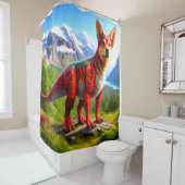 恐竜の犬 シャワーカーテン (インサイチュ)