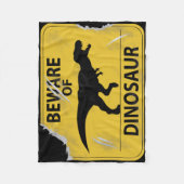 恐竜の用心して下さい(傷つく) フリースブランケット (正面)