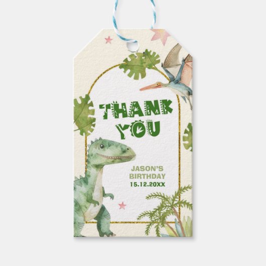 恐竜の男の子のギフトタグ ギフトタグ (正面)