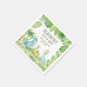 恐竜の男の子のベビーシャワー Rawr  スタンダードカクテルナプキン (角)