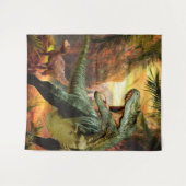 恐竜の男の子の誕生日 T-Rex | フォト背景 タペストリー (正面(横))