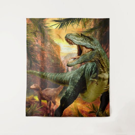 恐竜の男の子の誕生日 T-Rex | フォト背景 タペストリー (正面)