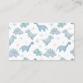 恐竜の男の子の赤ちゃんシャワーおむつラッフルチケット エンクロージャーカード (裏面)