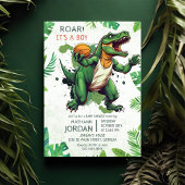 恐竜の男の子の赤ちゃんシャワーパーティー 招待状