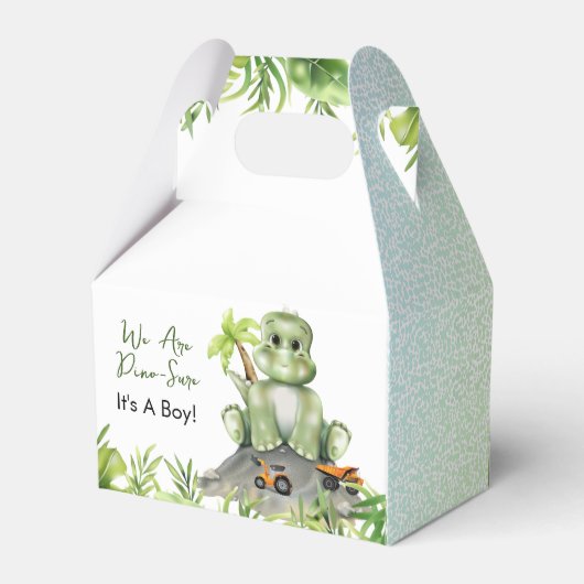 恐竜の男の子の赤ちゃんシャワー フェイバーボックス (裏面サイド)