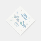 恐竜の男の子の赤ちゃんシャワーRAWRナプキン スタンダードカクテルナプキン (角)