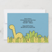 恐竜の男の子の1歳の誕生日パーティー 招待状 (裏面)