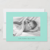 恐竜の男の赤ちゃん写真誕生のお知らせ 案内状 (裏面)