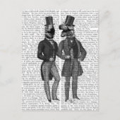 恐竜の男達が夜を過ごす ポストカード (正面)