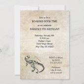 恐竜の発掘の化石の誕生会の招待 招待状 (正面)