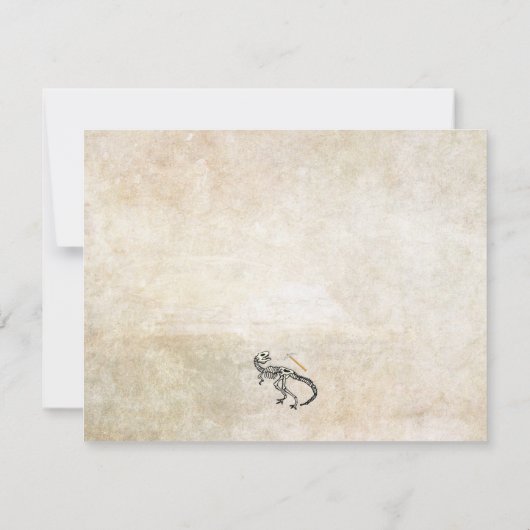 恐竜の発掘の化石の誕生会はノート感謝していしています サンキューカード (裏面)