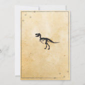 恐竜の発掘の誕生会のTレックスのディーノの招待 招待状 (裏面)