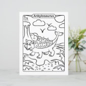 恐竜の着色ページ – Ankylosaurus (スタンド正面)