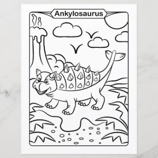 恐竜の着色ページ – Ankylosaurus