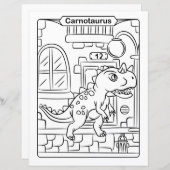 恐竜の着色ページ – Carnotaurus (正面/裏面)
