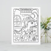 恐竜の着色ページ – Carnotaurus (スタンド正面)