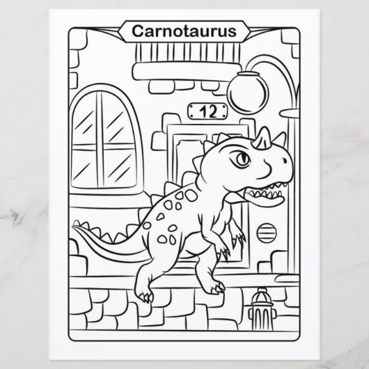 恐竜の着色ページ – Carnotaurus (正面)