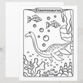 恐竜の着色ページ – Elasmosaurus (正面/裏面)