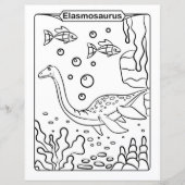恐竜の着色ページ – Elasmosaurus (正面)