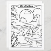 恐竜の着色ページ – Giraffatitan (正面/裏面)